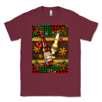 Burgundy snow and beer bottles Classic Tee - AdoDesignShop