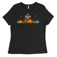Black thankful cross pumpkin Ladies Tee - JahusDesignShop