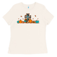 Thankful Cross Pumpkin Ladies Tee | Teevron