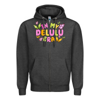 Charcoal Heather in my delulu era Zipper Hoodie - MaliasSmallBusiness