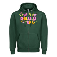 Sports Green in my delulu era Zipper Hoodie - MaliasSmallBusiness