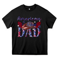 Black American dad with cowboy Heavy Core Tee - texasbilliewilder