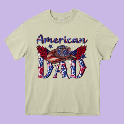 American Dad With Cowboy Heavy Core Tee Designed By Texasbilliewilder