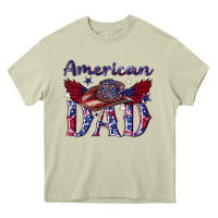 Mossy American dad with cowboy Heavy Core Tee - texasbilliewilder