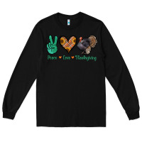 Black peace love thanksgiving Long Sleeve Tee - Jasminsmagicworld