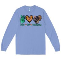 Colony Blue peace love thanksgiving Long Sleeve Tee - Jasminsmagicworld