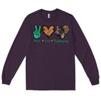 Plum peace love thanksgiving Long Sleeve Tee - Jasminsmagicworld