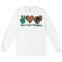 White peace love thanksgiving Long Sleeve Tee - Jasminsmagicworld