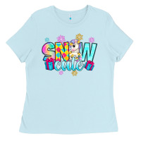 Baby Blue snow cute witc unicorn Ladies Tee - Zillion Design Studio