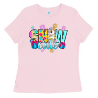 Bubblegum Pink snow cute witc unicorn Ladies Tee - Zillion Design Studio