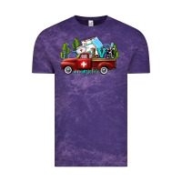 Cloud Purple lvn nurse truck with cactus and sunflowers Vintage Tee - AdoDesignShop