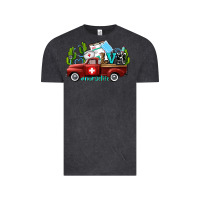 Vintage Black lvn nurse truck with cactus and sunflowers Vintage Tee - AdoDesignShop