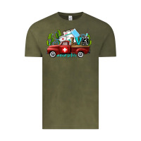 Vintage Olive lvn nurse truck with cactus and sunflowers Vintage Tee - AdoDesignShop