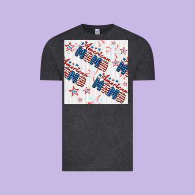 American Mama Seamless Pattern Vintage Tee Designed By Bundleandbundleshop