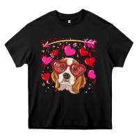 Black valentine's day  beagle Heavy Core Tee - RanaPortraitStore