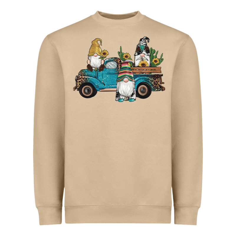 Western Gnomes Truck Sunflowers Cactus Gemstone Leopard Glitter Serape Heavyweight Sweatshirt by Artiststas | Teevron