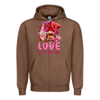 Chestnut love is in the air with gnomies Zipper Hoodie - NancyCooperArtShop