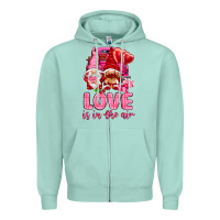 Seafoam love is in the air with gnomies Zipper Hoodie - NancyCooperArtShop