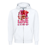 White love is in the air with gnomies Zipper Hoodie - NancyCooperArtShop