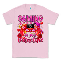Bubblegum Pink Gaming is My Valentine Classic Tee - CowhideDigitalArt