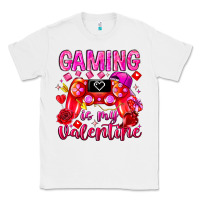 White Gaming is My Valentine Classic Tee - CowhideDigitalArt