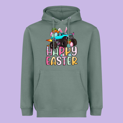 Monster Truck Happy Easter Heavyweight Hoodie Designed By Artiststas