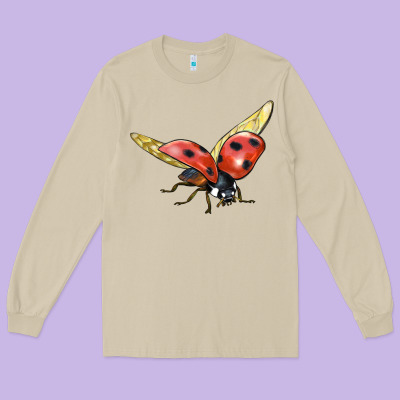 Ladybug Flying Long Sleeve Tee Designed By Lillyallendesigns