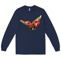 Navy Ladybug Flying Long Sleeve Tee - LillyAllenDesigns