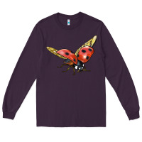 Plum Ladybug Flying Long Sleeve Tee - LillyAllenDesigns