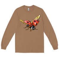 Toasted Coconut Ladybug Flying Long Sleeve Tee - LillyAllenDesigns