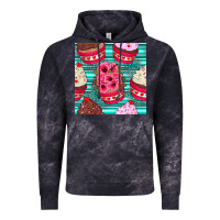 Cloud Black valentines day flower cupcakes and serape seamless pattern Vintage Hoodie - BundleAndBundleShop