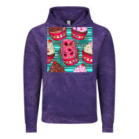 Cloud Purple valentines day flower cupcakes and serape seamless pattern Vintage Hoodie - BundleAndBundleShop