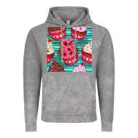 Cloud Rock valentines day flower cupcakes and serape seamless pattern Vintage Hoodie - BundleAndBundleShop