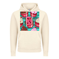 Vintage Artic valentines day flower cupcakes and serape seamless pattern Vintage Hoodie - BundleAndBundleShop