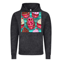 Vintage Black valentines day flower cupcakes and serape seamless pattern Vintage Hoodie - BundleAndBundleShop