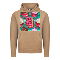 Vintage Coffee valentines day flower cupcakes and serape seamless pattern Vintage Hoodie - BundleAndBundleShop