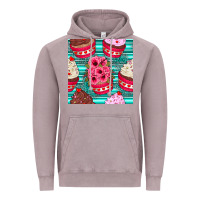 Vintage Zinc valentines day flower cupcakes and serape seamless pattern Vintage Hoodie - BundleAndBundleShop