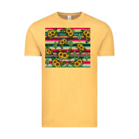 Vintage Mustard sunflower cactus Vintage Tee - JahusDesignShop