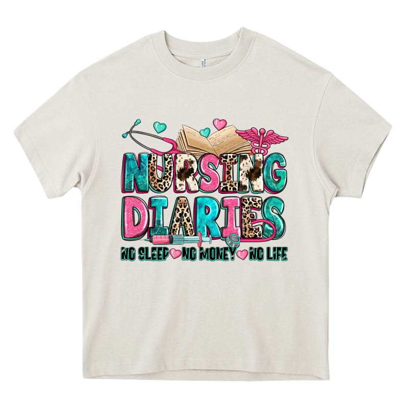 Nursing Diaries No Sleep No Money No Life Heavy Core Tee by Zillion Design Studio | Teevron
