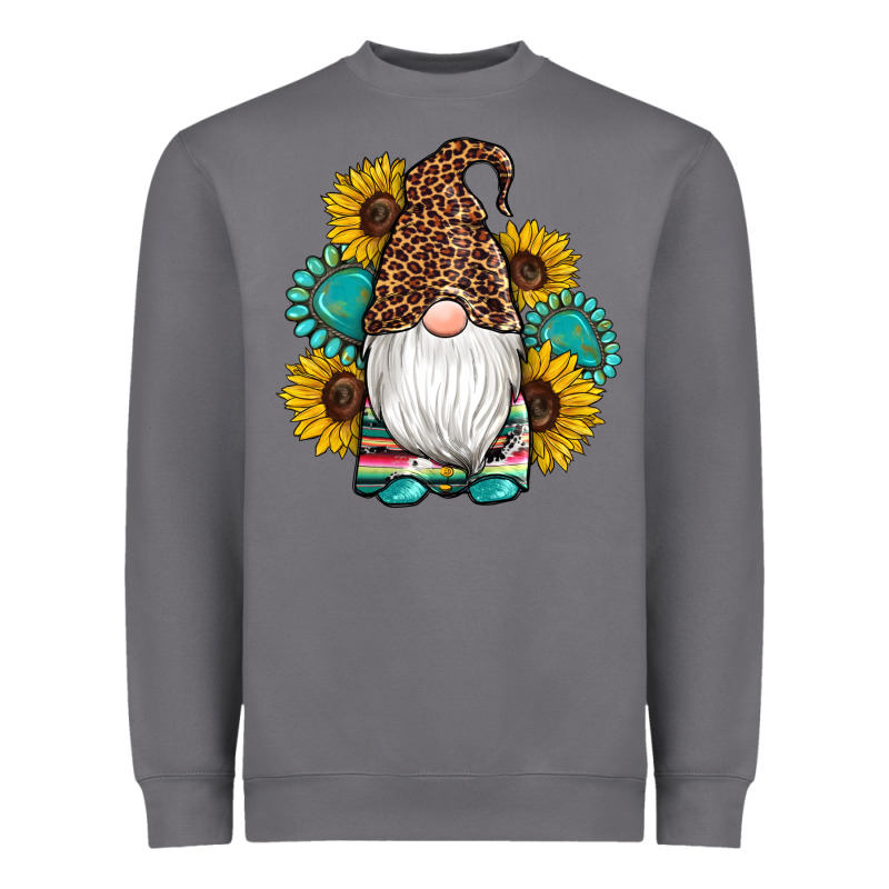 Western Gnomes Sunflowers Gemstones Leopard Serape Cowhide Glitter Heavyweight Sweatshirt by Artiststas | Teevron