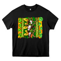Black st patricks cow and coin wıth clovers and leopard brushstrokes Heavy Core Tee - Artiststas