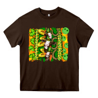 Chocolate Brown st patricks cow and coin wıth clovers and leopard brushstrokes Heavy Core Tee - Artiststas