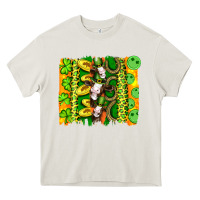 Cream st patricks cow and coin wıth clovers and leopard brushstrokes Heavy Core Tee - Artiststas