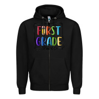 Black 1st grade vibes Zipper Hoodie - MaliasSmallBusiness