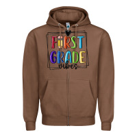 Chestnut 1st grade vibes Zipper Hoodie - MaliasSmallBusiness