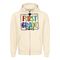 Sandshell 1st grade vibes Zipper Hoodie - MaliasSmallBusiness