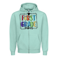 Seafoam 1st grade vibes Zipper Hoodie - MaliasSmallBusiness