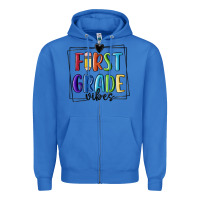 True Royal 1st grade vibes Zipper Hoodie - MaliasSmallBusiness