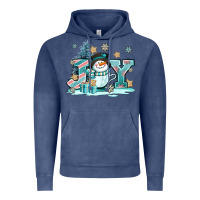 Vintage Denim cute coffeecup snowmanand joy Vintage Hoodie - AdoDesignShop