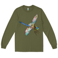 Army Green Dragon Fly Long Sleeve Tee - LillyAllenDesigns